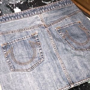 True religion reversible denim skirt